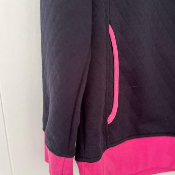 NEW Simply Southern Navy Pink Quilted 1/4 Snap Pullover Sweatshirt Jacket Medium - Picture 5 of 10